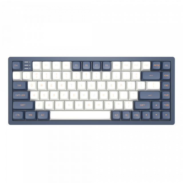 Геймърскa механична клавиатура Dark Project KD83A Ivory/Navy Blue RGB 75% - G3MS Sapphire Switches, PBT 