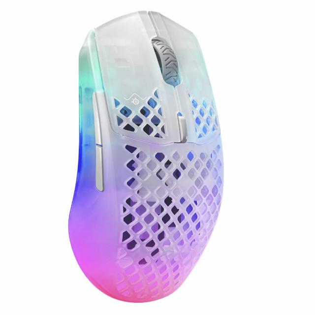 Геймърска мишка SteelSeries, Aerox 3 Wireless (2022) Ghost, Оптична, Безжична, USB 