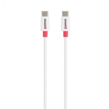 Кабел Skross, USB-C - USB-C 2.0 мъжко, 0.15 м, Бял