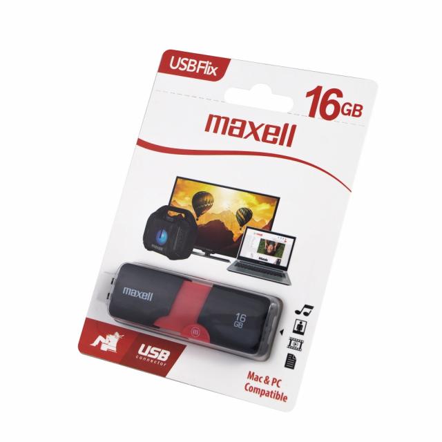 USB памет MAXELL FLIX, USB 2.0, 16GB, Черен 