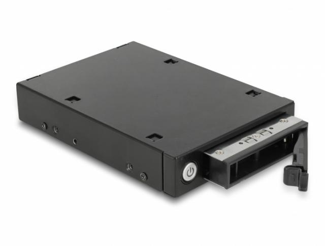 Чекмедже Delock 3.5″, За 1 x 2.5″ U.2 NVMe SSD или SATA / SAS HDD / SSD, Черен 