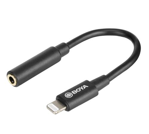 Адаптер BOYA 3.5mm TRRS женски към Lightning мъжки, 6cm 