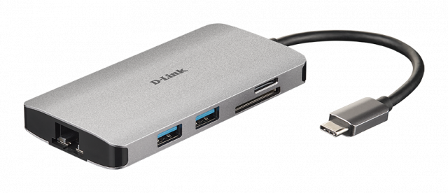 Докинг станция D-LINK DUB-M810, 8-in-1 USB-C, HDMI/Ethernet/Card Reader/Power 