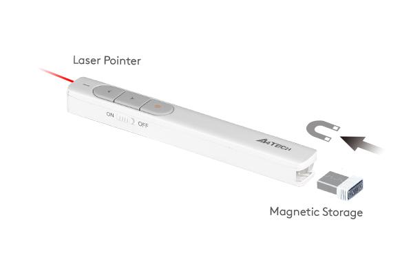 A4tech LP15, 2.4G Wireless Laser Pen, White 