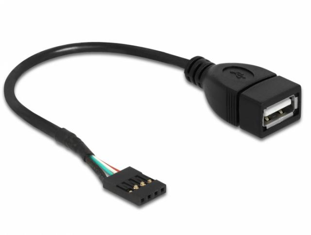 Кабел DeLock USB Pin header женско > USB 2.0 type-A женски, 20 cm 