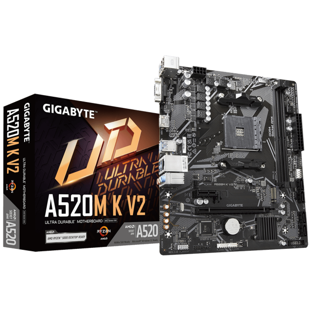 Дънна платка GIGABYTE A520M K V2, Socket AM4 