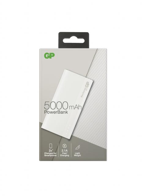 Външна батерия GP GPB05 , 5000 mAh, Бялa 