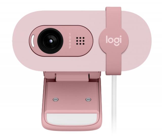 Уеб камера с микрофон Logitech BRIO 100, Full-HD, USB-A, Розова 