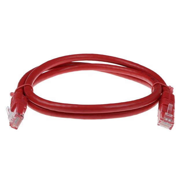 Red 5 meter U/UTP CAT6 patch cable with RJ45 connectors 