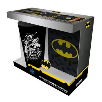 DC COMICS - Pck XXL glass + Pin + Pocket Notebook "Batman"