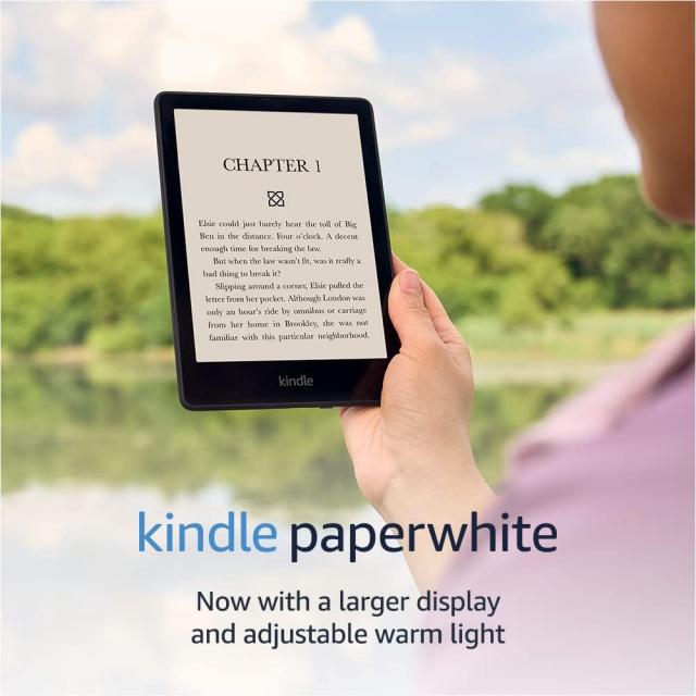 eBook четец Kindle Paperwhite 2022, Регулируема светлина, Bluetooth, IPX8, Черен 