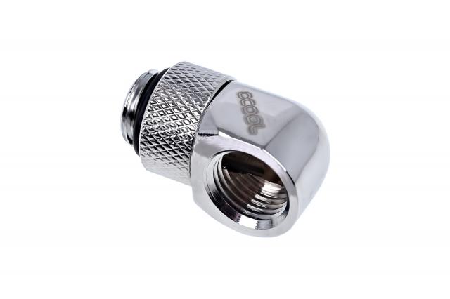 Alphacool Eiszapfen L-connector rotatable G1/4 outer thread to G1/4 inner thread - chrome 