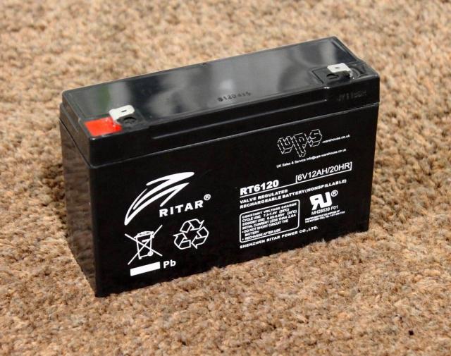 Lead Battery (RT612) AGM 6V / 12Ah - 150 / 50 / 93 mm T1  RITAR 