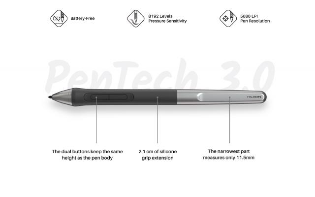 Graphic Tablet HUION Inspiroy 2 S, 5080 LPI 