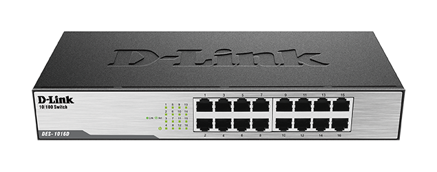 Суич D-Link DES-1016D/E, 16 портов 10/100, Desktop, rack mount 