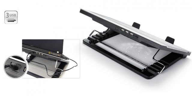Notebook Cooler DeepCool N9BLACK, 17", 180 mm, Black 