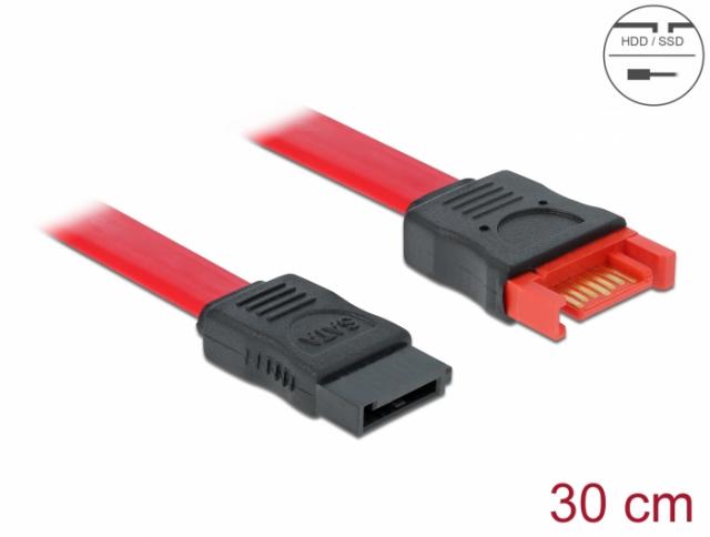 Delock SATA 6 Gb/s Extension Cable 30 cm red 