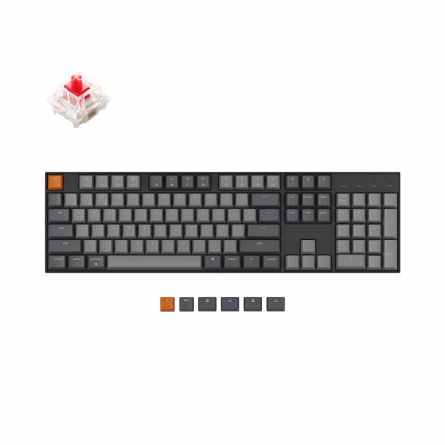 Mechanical Keyboard Keychron K10 Hot-Swappable Full-Size Gateron Red Switch RGB LED ABS 