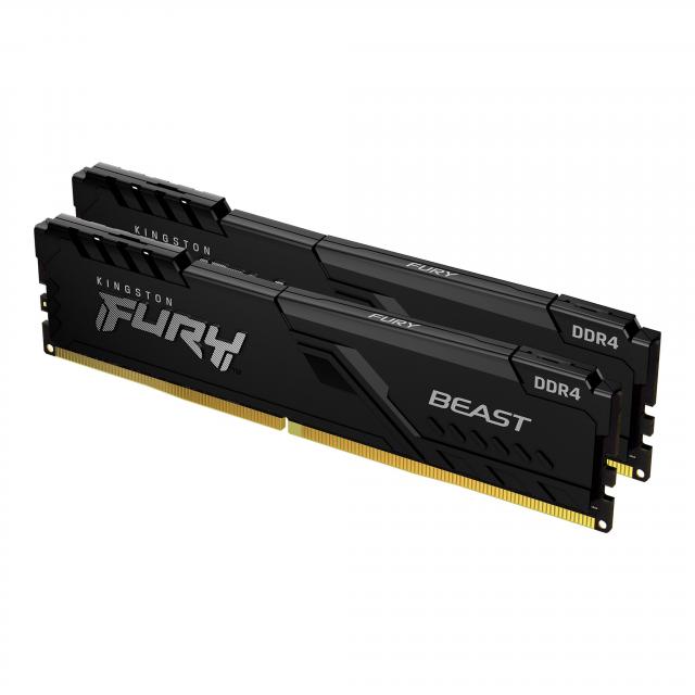 Memory Kingston FURY Beast Black 32GB(2x16GB) DDR4 3600MHz KF436C18BBK2/32 