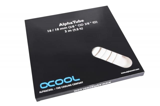 Тръба Alphacool AlphaTube HF, 16/10 (3/8"ID), UV, 3м, Бяла, Retailbox 