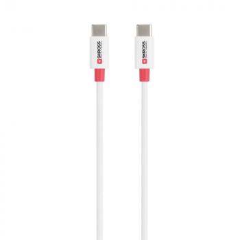 Кабел Skross, USB-C - USB-C 2.0 мъжко, 1.20 м, Бял