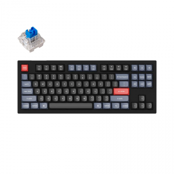 Mechanical Keyboard Keychron V3 QMK TKL Carbon Black, Keychron K Pro Blue Switch, RGB Backlight