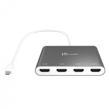 Адаптер j5create JCA366, За 4 монитора, USB-C - 4 x HDMI