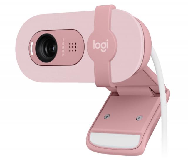 Уеб камера с микрофон Logitech BRIO 100, Full-HD, USB-A, Розова 