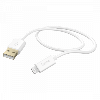 Кабел за зареждане USB-А - Lightning, 1.5м, бял