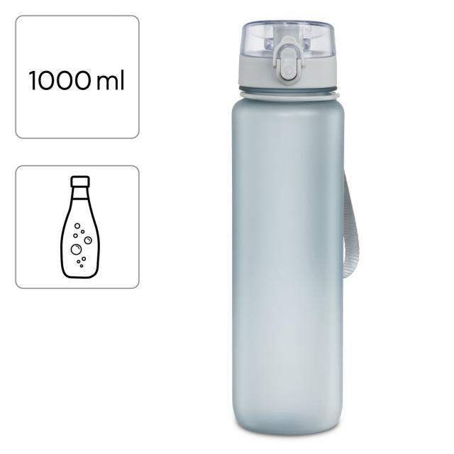 Xavax Sports Drinking Bottle, 1 l, Leak-proof, Loop, Single-handed Closure, blue 