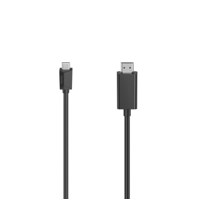 Кабел HAMA 200718, USB-C мъжко - HDMI мъжко, Ultra-HD, 4K, 1.5 м, Черен 