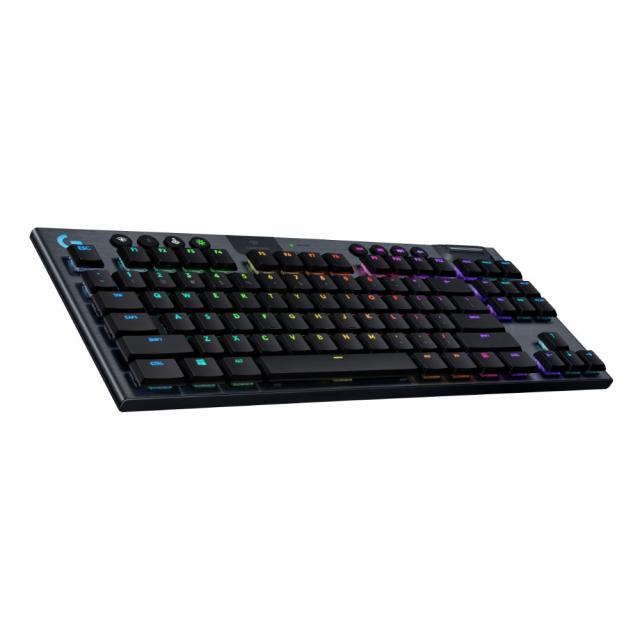 Wireless gaming Mechanical keyboard Logitech, G915 TKL Black Lightsync RGB, Clicky Switch 