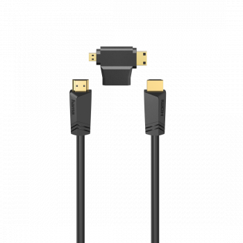 Hama High Speed HDMI™ Cable, Plug - Plug, Ethernet, 1.5 m + HDMI™ adapter