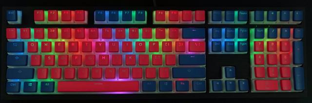 Ducky Pudding Red & Blue 108-Keycap Set PBT Double-Shot US Layout 