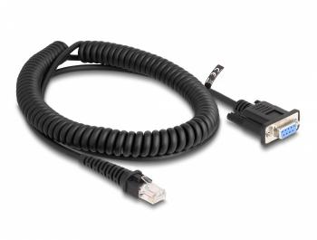 Delock Coiled Cable RJ50 male to D-Sub 9 female 1.5 m black