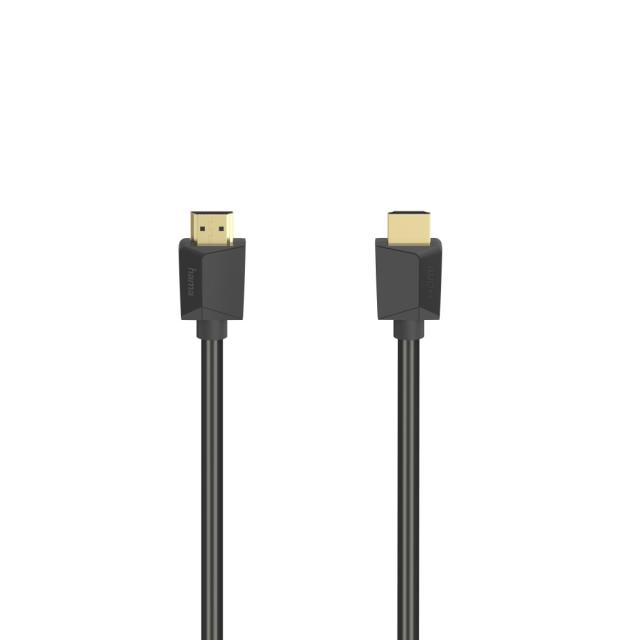 Кабел HAMA High Speed, HDMI мъжко - HDMI мъжко, 8K, 48GB/s, Ethernet, 1 м, Позл. конектори, Черен 