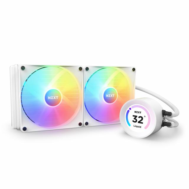 AIO Liquid Cooler NZXT Kraken Elite RGB 280 White, Customizable LCD Display 