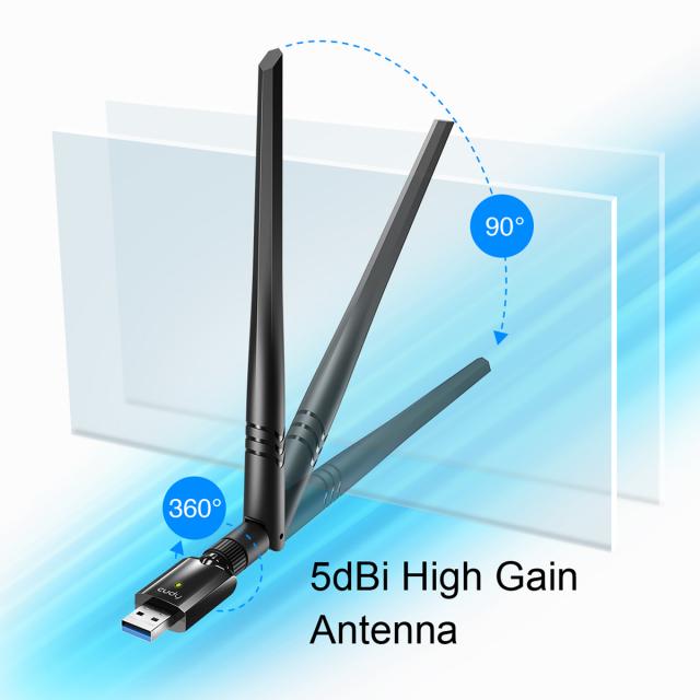 Wireless Nano Adapter Cudy WU650S, USB 3.0, 2.4/5 Ghz 