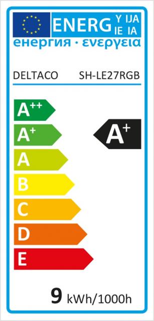 Смарт RGB крушка DELTACO SH-LE27RGB, Е27, WiFI 2.4GHz, 9W, 810lm, димираща, Бяла 