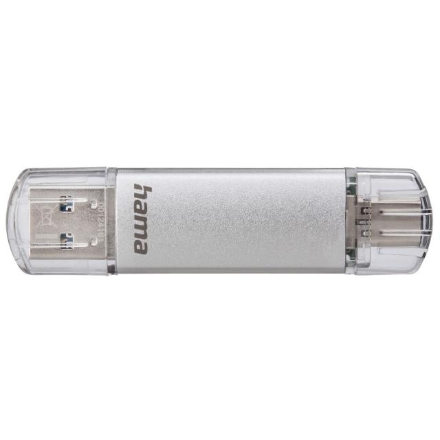 USB памет HAMA Тип USB-C/USB-A 3.0 Laeta, 32GB, 40 MB/s, silver 