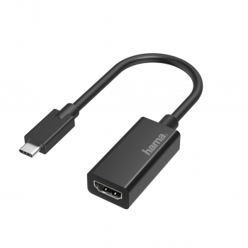 Адаптер HAMA 200315, USB-C мъжко - HDMI женско, Ultra HD, 4K, Черен