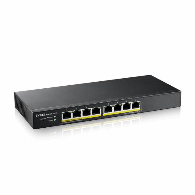 Суич ZyXEL GS1915-8EP, 8-портов, Gigabit, Управляем, PoE 