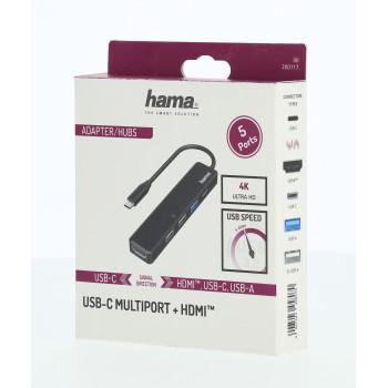 USB-C, 5-портов хъб, HAMA-200117 