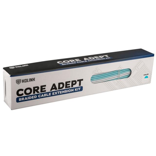Комплект оплетени кабели Kolink Core, Brilliant/White/Powder Blue 