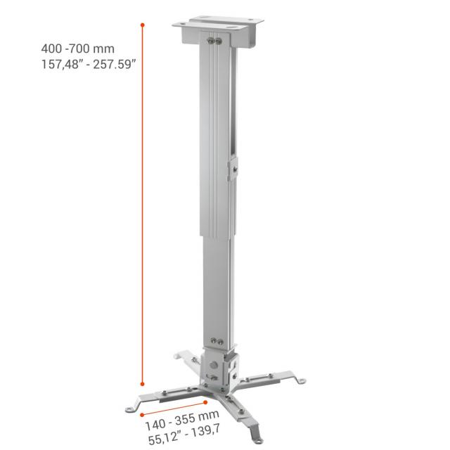 Стойка за проектор за таван Celexon MultiCel 4070W, до 25 кг, регулируема, бял 