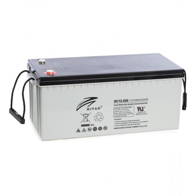 Оловна AGM Deep cycle батерия RITAR (DC12-200), 12V, 200Ah, 522 /240/ 219 mm, F10/M8 