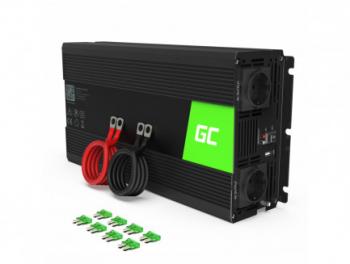 Инвертор GREEN CELL, 12/220V,  DC/AC, 1500W/3000W, Чиста синусоида