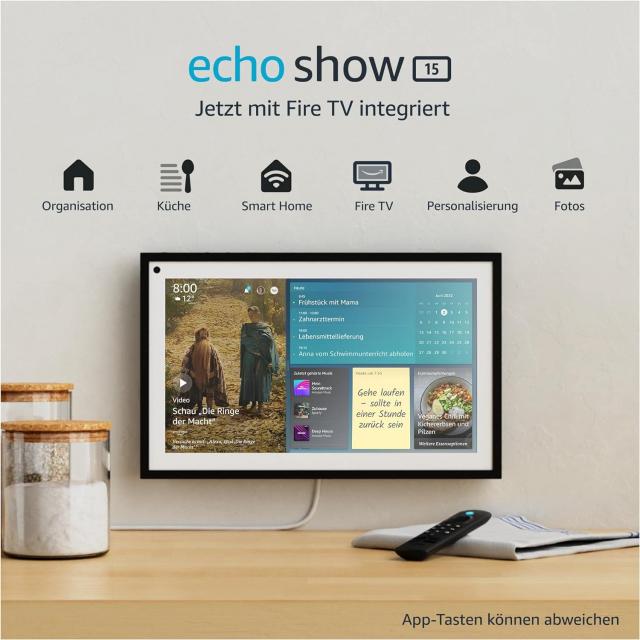 Amazon Echo Show 15, Multimedia Speaker, Display, Fire TV 