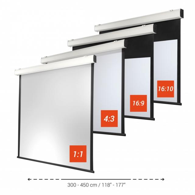 Electric projection screens CELEXON  Electric Expert XL 400 x 400 cm 1:1, matt white PVC 