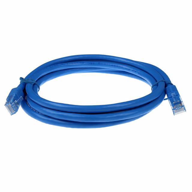 Blue 0.5 meter U/UTP CAT6 patch cable with RJ45 connectors 